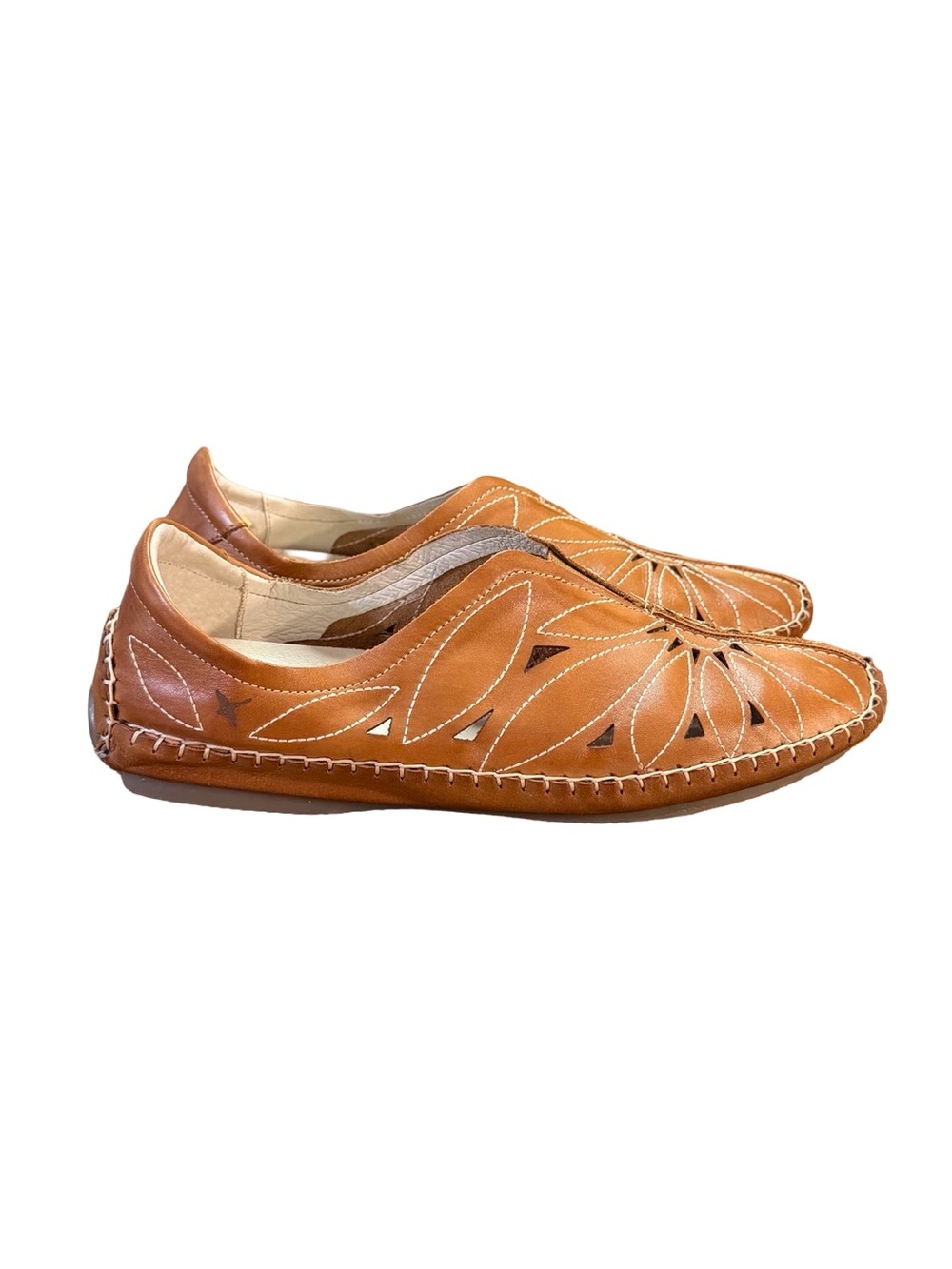 Pikolinos Jerez Leather Cut-Out Moccasin Loafers Flat Shoes Women’s Size 9.5